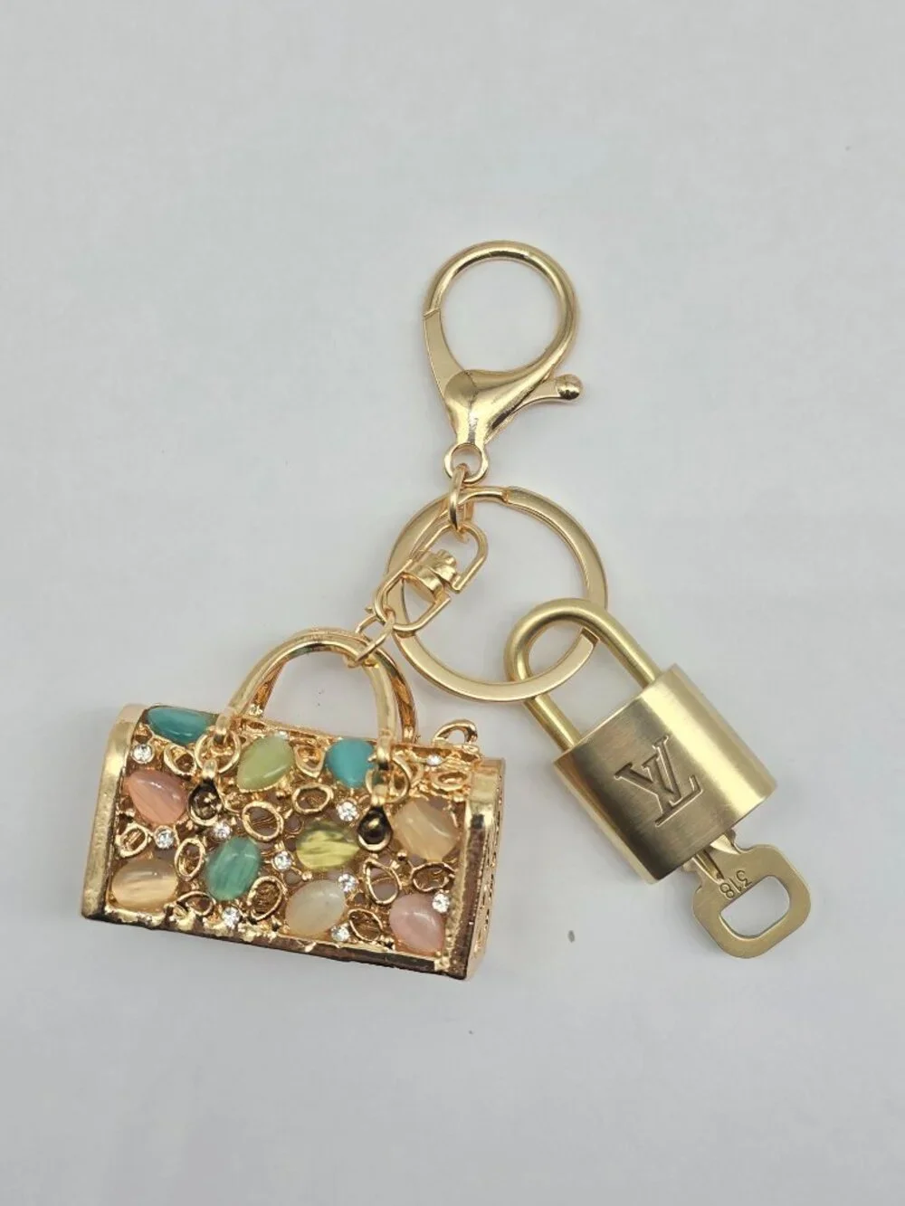 Authentic Louis Vuitton Gold Lock 🔒 Unbranded Keychain Bag Charm LV